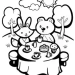 Whimsical Tea Party with Bunny and Bear