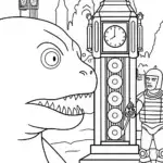 Godzilla’s Time-Traveling Adventure Coloring Page