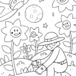 Goku’s Galactic Gardening Adventure Coloring Page