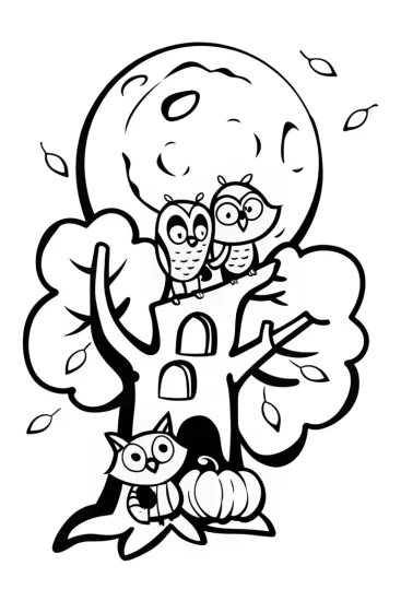 A coloring page of Harvest Moon and Dreamy Creatures Coloring Page