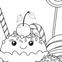 Squishmallow Cupcake and Jellybean Coloring Page