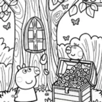 Peppa Pig’s Enchanted Treehouse Coloring Page