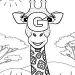Giggling G Letter Giraffe Coloring Page