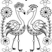 Flamingo Fashionistas in a Floral Wonderland