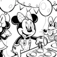 Mickey Mouse’s Magical Mask-Making Party Coloring Page