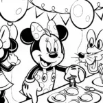 Mickey Mouse’s Magical Mask-Making Party Coloring Page