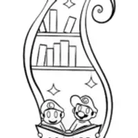Mario and Luigi’s Enchanted Library Adventure Coloring Page