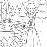 Elsa’s Enchanted Ice Well Coloring Page