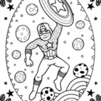Captain America’s Journey Through the Stars Coloring Page