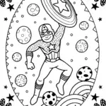 Captain America’s Journey Through the Stars Coloring Page
