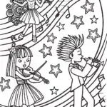 Cosmic Anime Orchestra Coloring Page