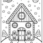Gingerbread House Solar System Coloring Page