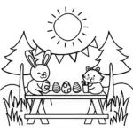 Easter Egg Decorating Festival Coloring Page