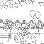 Princess Peach’s Karting Garden Party Coloring Page