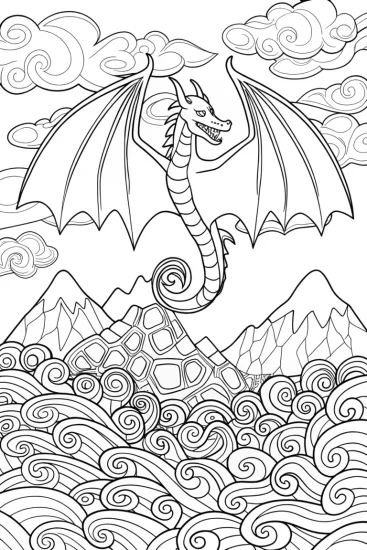 A coloring page of Charizard’s Epic Battle in the Sky Coloring Page