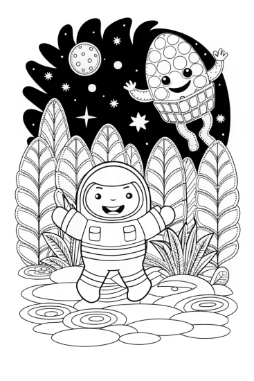 A coloring page of Squishmallow Space Adventure Coloring Page