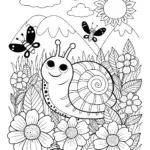 Squishmallow snail in a garden wonderland