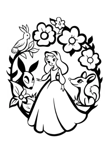 A coloring page of The Princess of Harmony Coloring Page