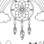 Rainbow Dreamcatcher Adventure Coloring Page