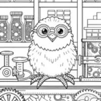 Chick’s Inventive Workshop Coloring Page