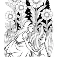 Belle’s magical garden friendship coloring page