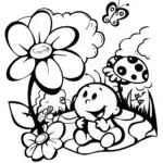 Baby’s Garden Adventure Coloring Page