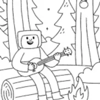 JJ’s Cozy Campfire Night Coloring Page