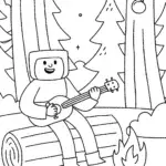 JJ’s Cozy Campfire Night Coloring Page