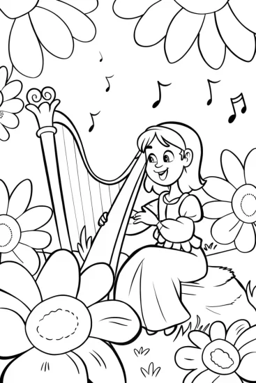 A coloring page of Mirabel’s Magical Music Garden Coloring Page