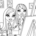 Bratz Dolls Art Studio Coloring Page