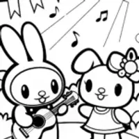 My Melody Magical Music Festival Coloring Page