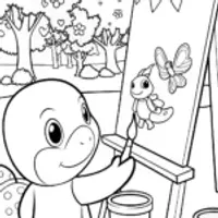 Charmander’s Magical Paint Adventure Coloring Page