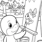 Charmander’s Magical Paint Adventure Coloring Page