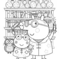Peppa Pig’s Silly Science Day Coloring Page
