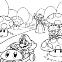 Toad’s Mushroom Kingdom Parade Coloring Page