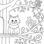 Twig the Cat’s Treehouse Coloring Page