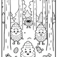 The Playful Pinecone Family Coloring Page
