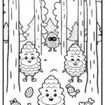 The Playful Pinecone Family Coloring Page