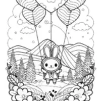 My Melody’s Dreamy Balloon Adventure Coloring Page