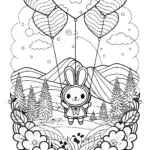 My Melody’s Dreamy Balloon Adventure Coloring Page