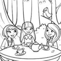 Rainbow High Students Enchanted Tea Party Coloring Page