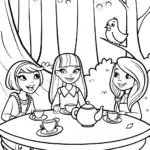 Rainbow High Students Enchanted Tea Party Coloring Page