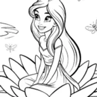 Jasmine’s Floral Dreams Coloring Page