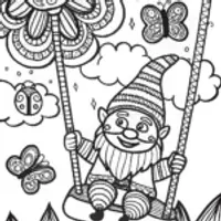 Gnome’s Garden Carousel Coloring Page