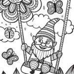 Gnome’s Garden Carousel Coloring Page