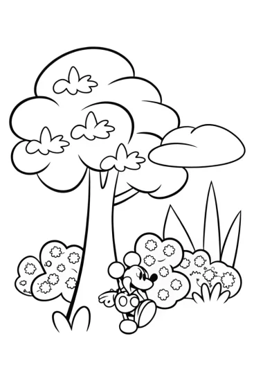 A coloring page of Mickey Mouse’s Magical Nature Quest Coloring Page