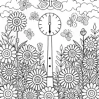 The Flower Timekeeper Coloring Page