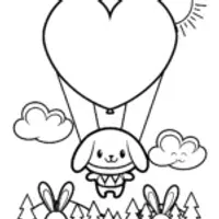 Cinnamoroll’s Dreamy Balloon Adventure Coloring Page