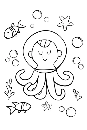 A coloring page of Octonauts’ Bubble Bonanza Coloring Page