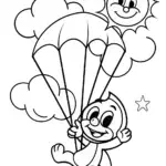 Huggy Wuggy’s Balloon Adventure Coloring Page